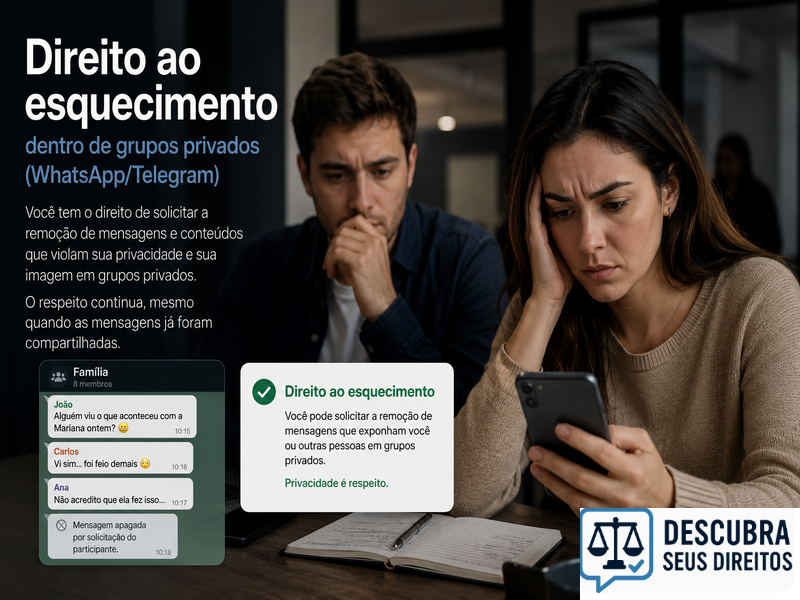 Direito ao esquecimento em grupos privados — quando conteúdos em WhatsApp e Telegram continuam circulando sem controle