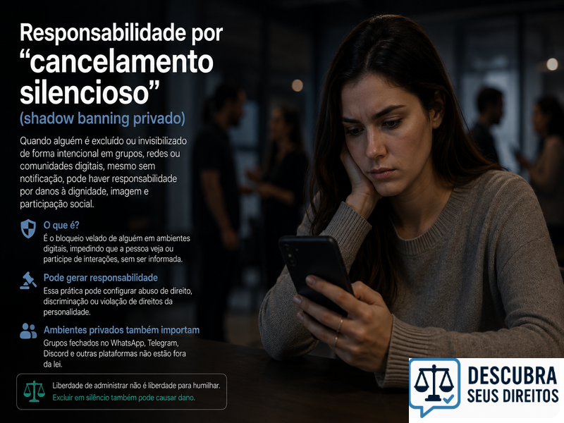 Responsabilidade por “cancelamento silencioso” — quando o shadow banning privado limita alcance sem transparência