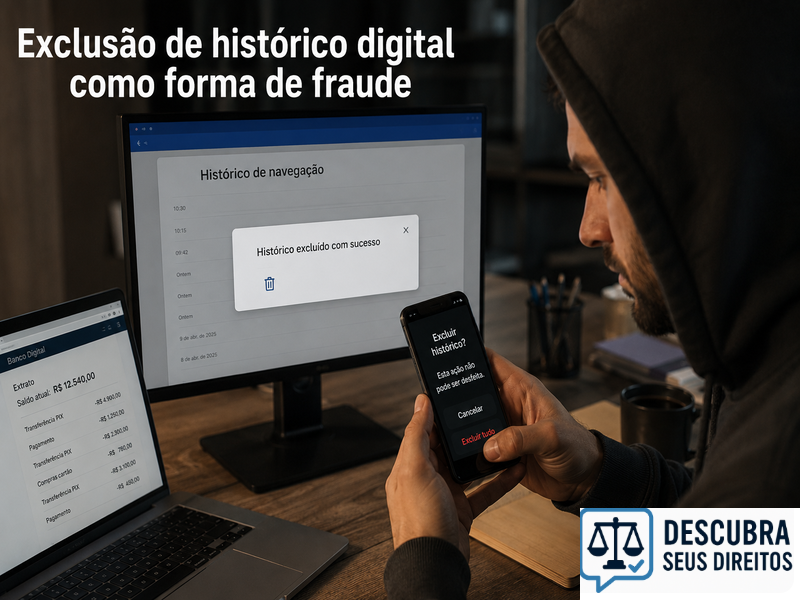 Exclusão de histórico digital como forma de fraude — quando apagar dados se torna estratégia ilícita