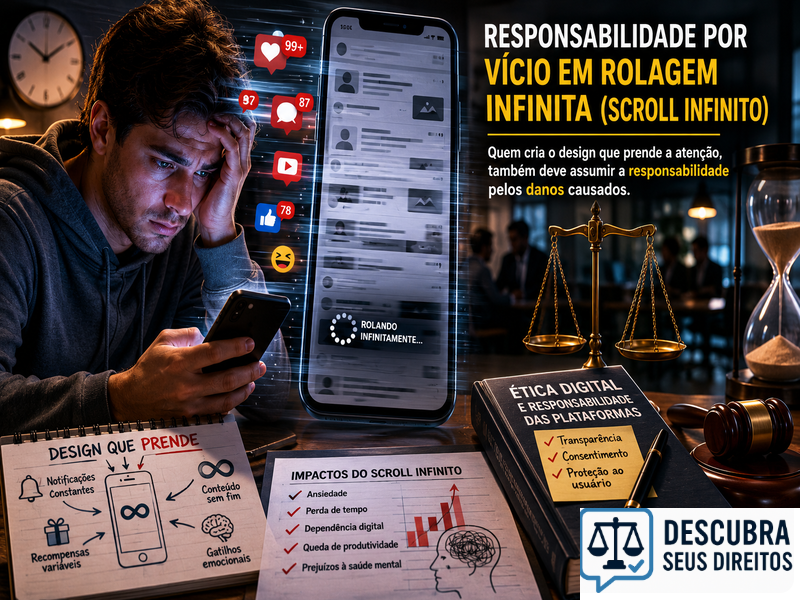 Responsabilidade por vício em rolagem infinita (scroll infinito) — quando o design digital incentiva uso compulsivo