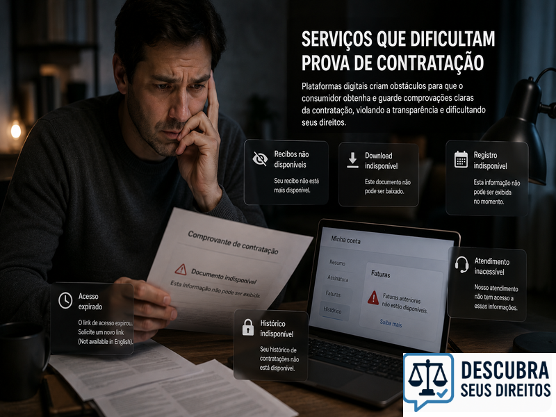 Serviços que dificultam prova de contratação — quando a ausência de registro compromete direitos do consumidor