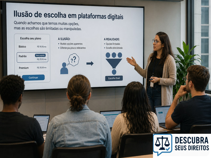 Ilusão de escolha em plataformas digitais — quando a liberdade é apenas aparente