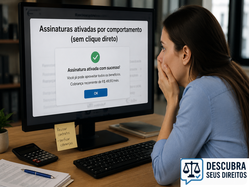 Assinaturas ativadas por comportamento (sem clique direto) — quando o uso vira contratação automática