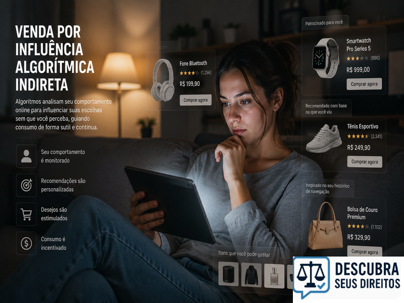 Venda por influência algorítmica indireta — quando o sistema conduz o consumidor sem oferta explícita