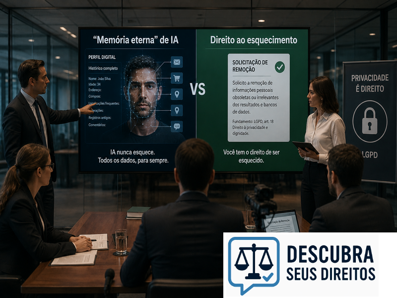 “Memória eterna” de IA vs direito ao esquecimento — o conflito entre retenção algorítmica e apagamento de dados