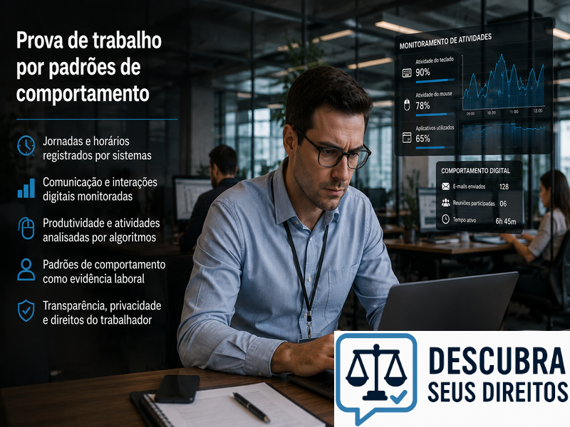 Prova de trabalho por padrões de comportamento — quando dados digitais podem demonstrar vínculos e atividades profissionais