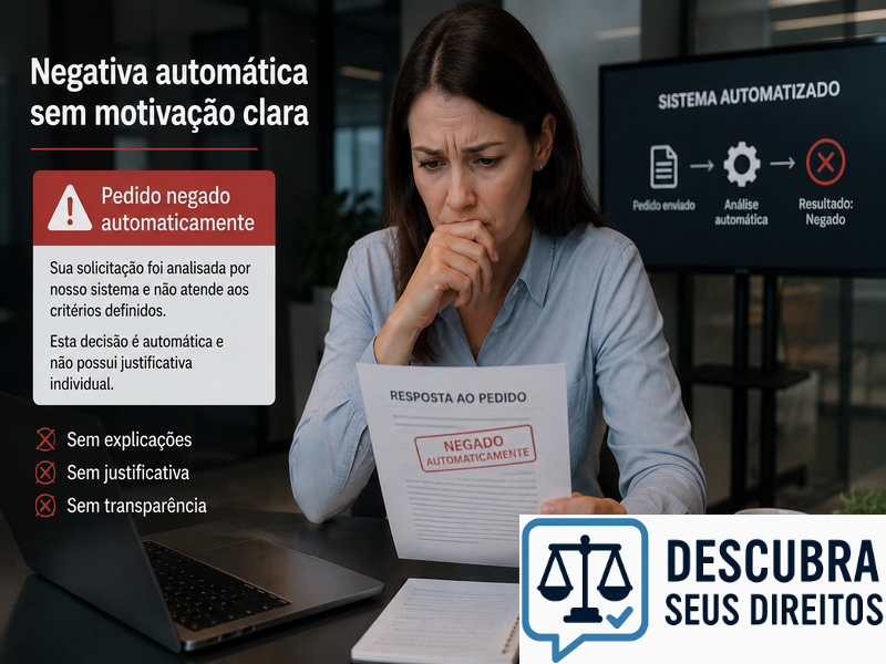 Negativa automática sem motivação clara — os desafios jurídicos das decisões automatizadas sem transparência