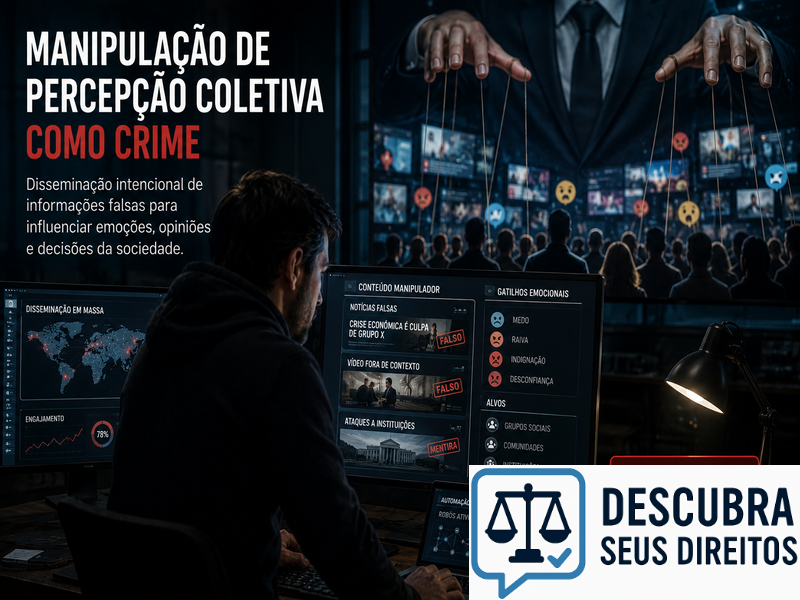 Manipulação de percepção coletiva como crime — quando a influência digital pode ultrapassar os limites da legalidade
