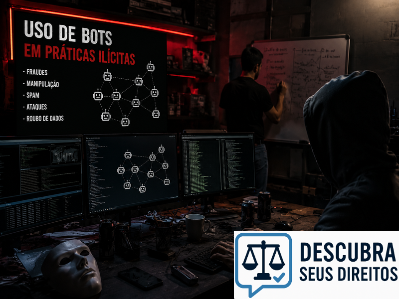 Uso de bots em práticas ilícitas — quando programas automatizados são empregados para facilitar infrações no ambiente digital