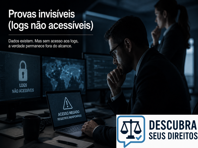 Provas invisíveis (logs não acessíveis) — quando registros digitais essenciais não podem ser consultados pelas partes