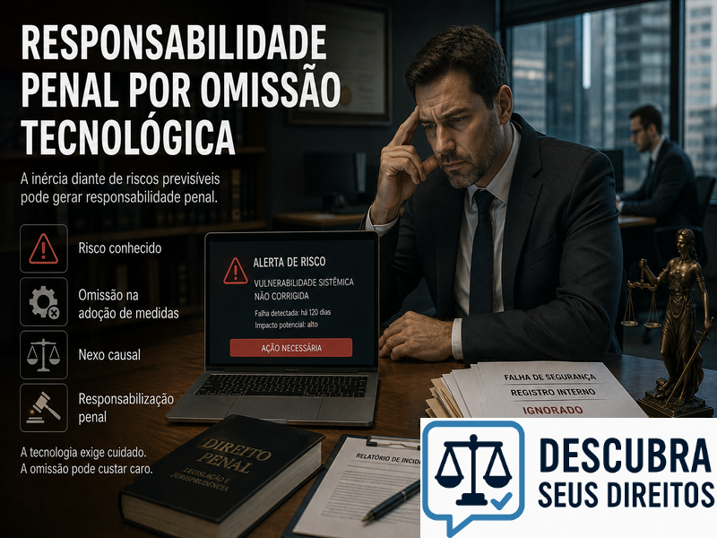 Responsabilidade penal por omissão tecnológica — quando a falta de controle sobre sistemas pode gerar consequências jurídicas