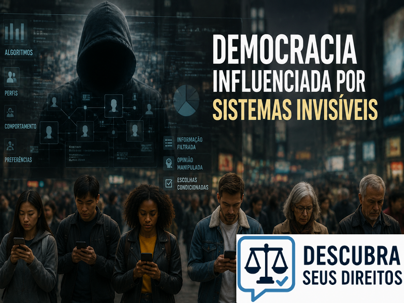Democracia influenciada por sistemas invisíveis — como algoritmos podem afetar eleições, opiniões e decisões coletivas