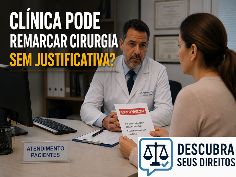 Clínica pode remarcar cirurgia sem justificativa? — Entenda quando o adiamento pode gerar responsabilidade jurídica