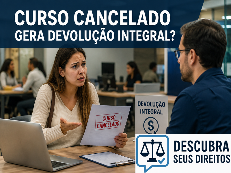 Curso cancelado gera devolução integral do valor pago? — Entenda quais são os direitos do consumidor