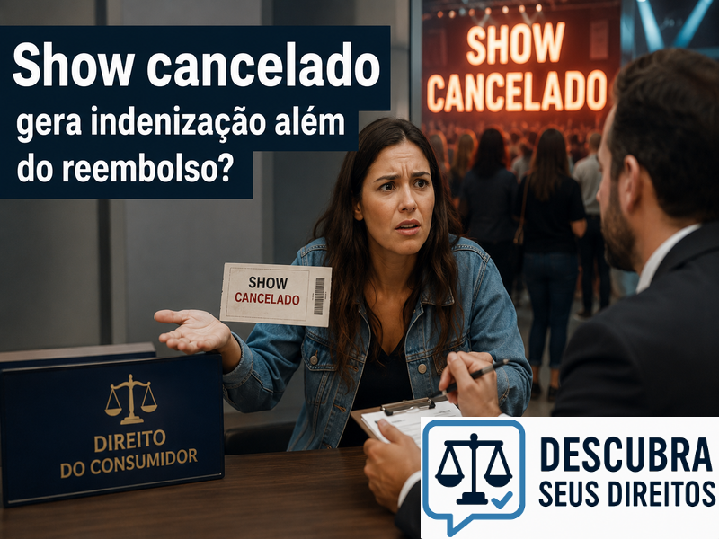 Show cancelado gera indenização além do reembolso? — Entenda quando o consumidor pode ter direito à reparação