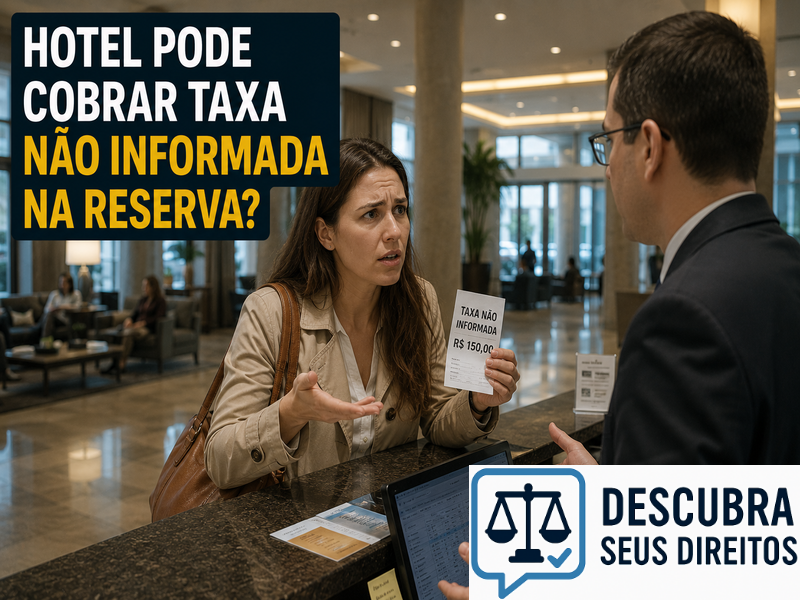 Hotel pode cobrar taxa não informada na reserva? — Entenda quando a cobrança pode ser considerada indevida
