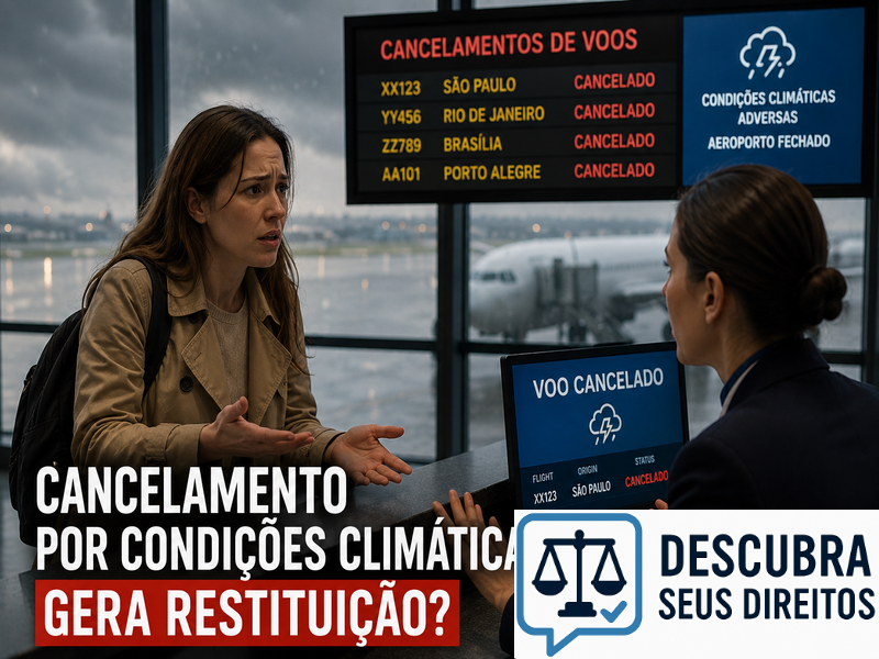 Cancelamento por condições climáticas gera restituição? — Entenda quando o consumidor pode ter direito ao reembolso