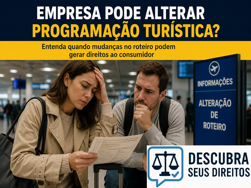 Empresa pode alterar programação turística? — Entenda quando mudanças no roteiro podem gerar direitos ao consumidor