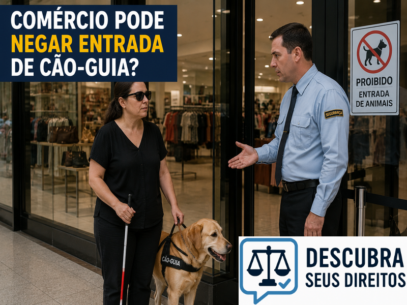 Comércio pode negar entrada de cão-guia? — Entenda quando a recusa é ilegal e quais são os direitos da pessoa com deficiência