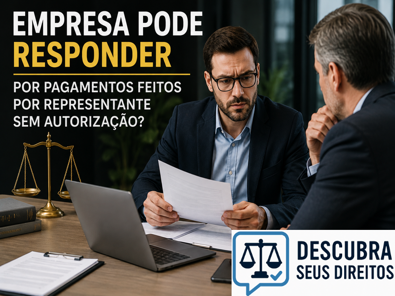 Empresa pode responder por pagamentos feitos por representante sem autorização? — Entenda quando atos praticados em nome da empresa podem gerar responsabilidades