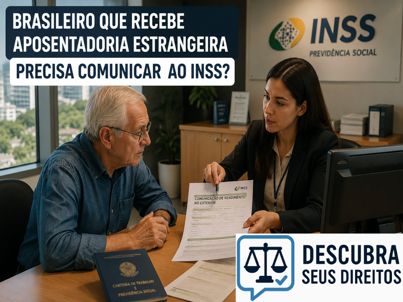Brasileiro que recebe aposentadoria estrangeira precisa comunicar ao INSS? — Entenda quando o benefício recebido no exterior pode gerar efeitos no Brasil