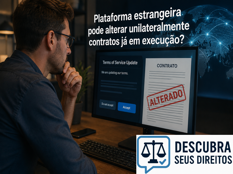 Plataforma estrangeira pode alterar unilateralmente contratos já em execução? — Entenda quando mudanças contratuais podem gerar questionamentos jurídicos