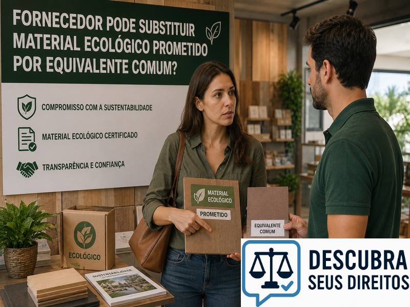 Fornecedor pode substituir material ecológico prometido por equivalente comum? — Entenda quando a alteração do produto pode gerar consequências jurídicas