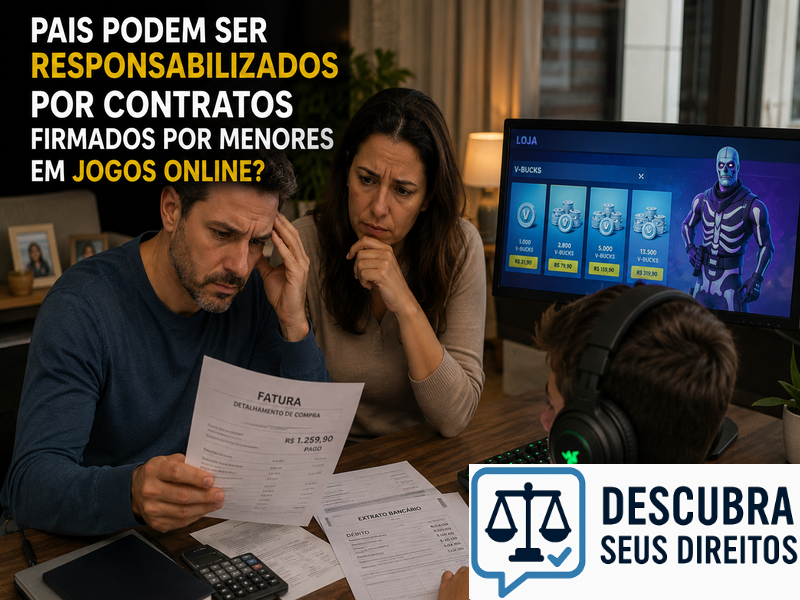 Pais podem ser responsabilizados por contratos firmados por menores em jogos online? — Entenda quando os responsáveis podem responder por compras e contratos realizados por crianças e adolescentes em plataformas digitais
