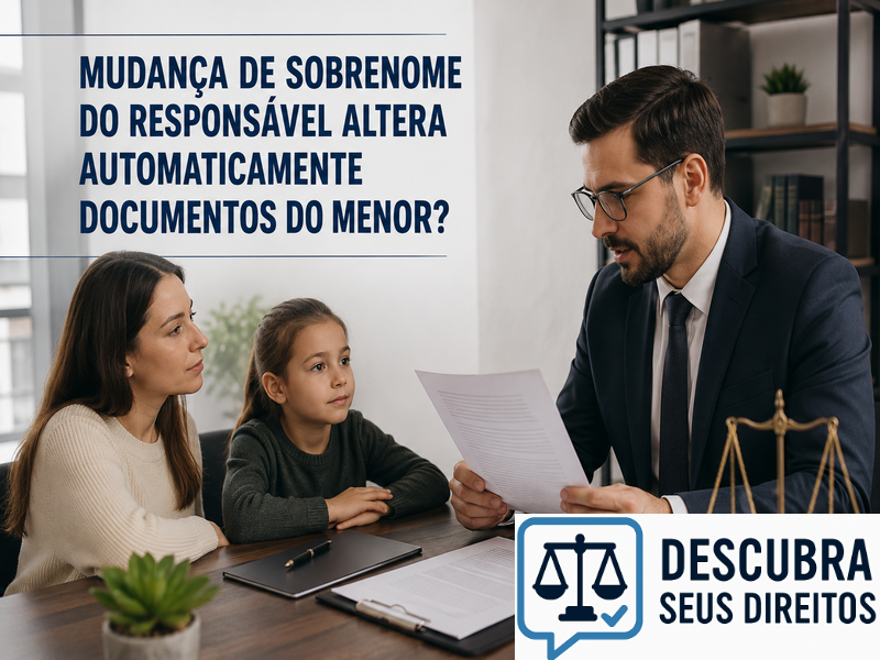 Mudança de sobrenome do responsável altera automaticamente os documentos do menor? — Entenda quando a alteração do nome do responsável produz efeitos sobre a documentação da criança ou do adolescente