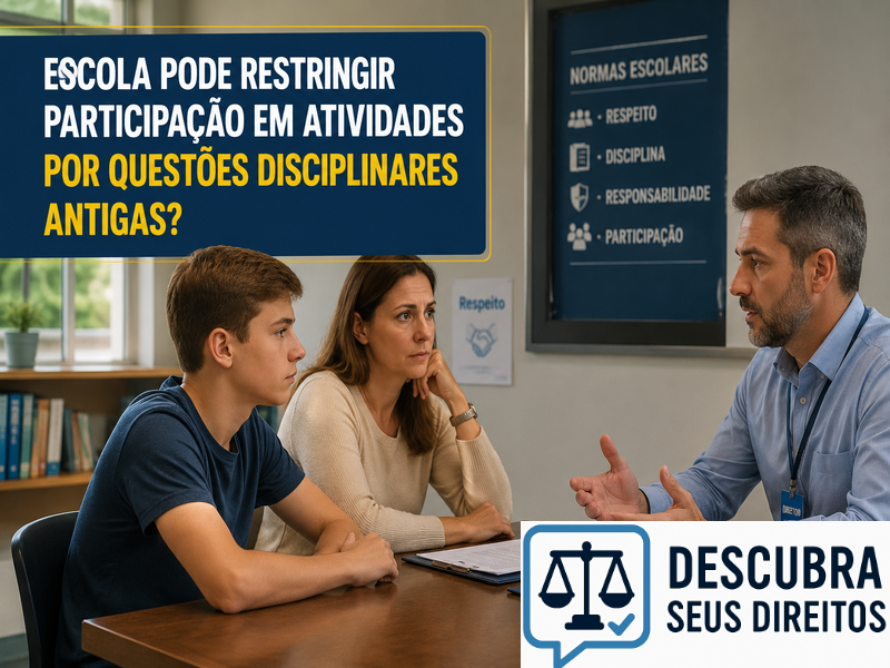 Escola pode restringir participação em atividades por questões disciplinares antigas? — Entenda quando sanções anteriores podem influenciar a participação do aluno em eventos escolares