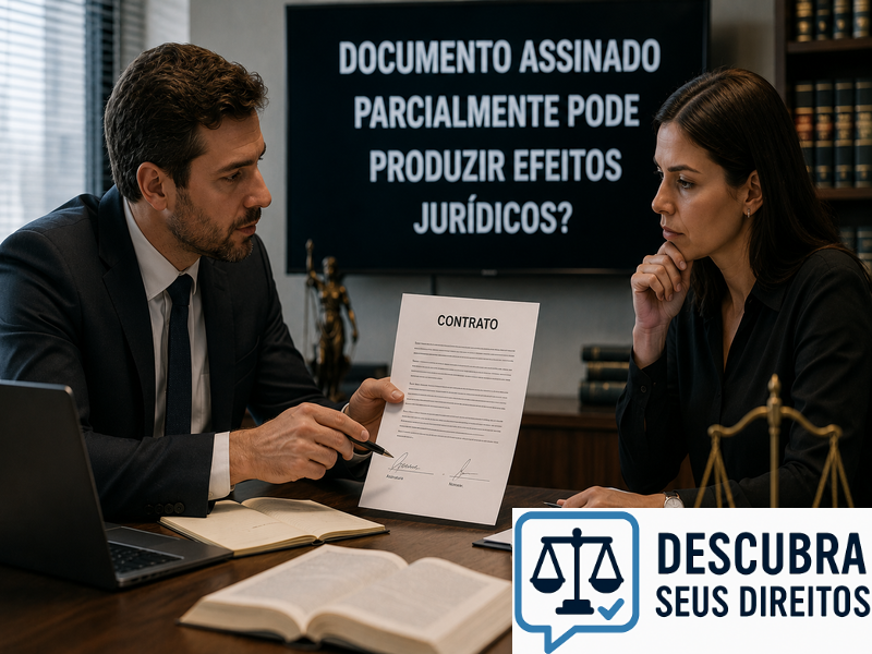 Documento assinado parcialmente pode produzir efeitos jurídicos?
