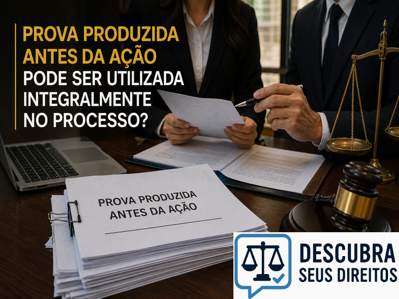 Prova produzida antes da ação pode ser utilizada integralmente no processo?