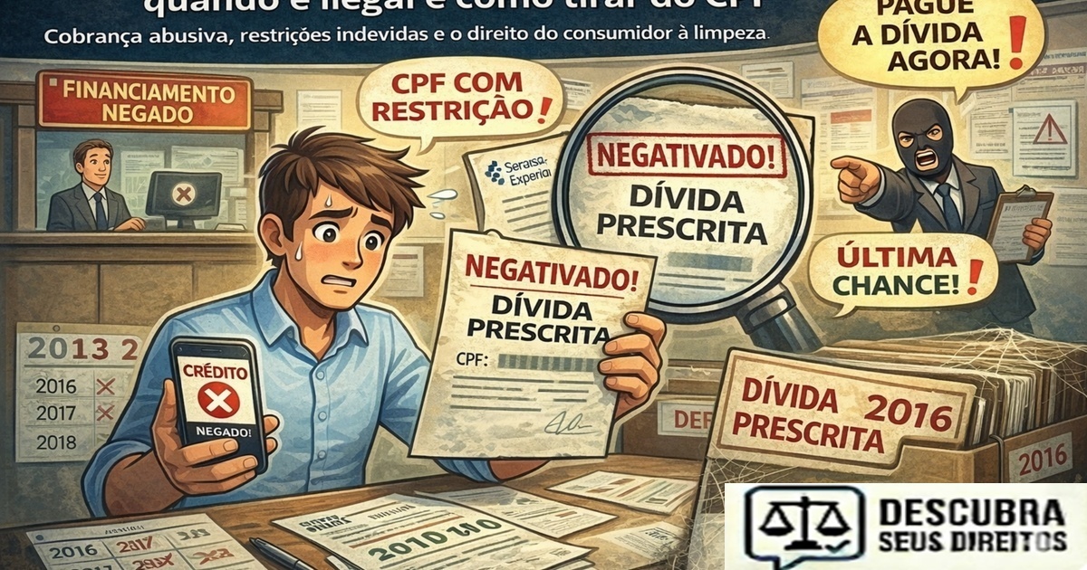 Negativação por dívida prescrita: quando é ilegal e como tirar do CPF