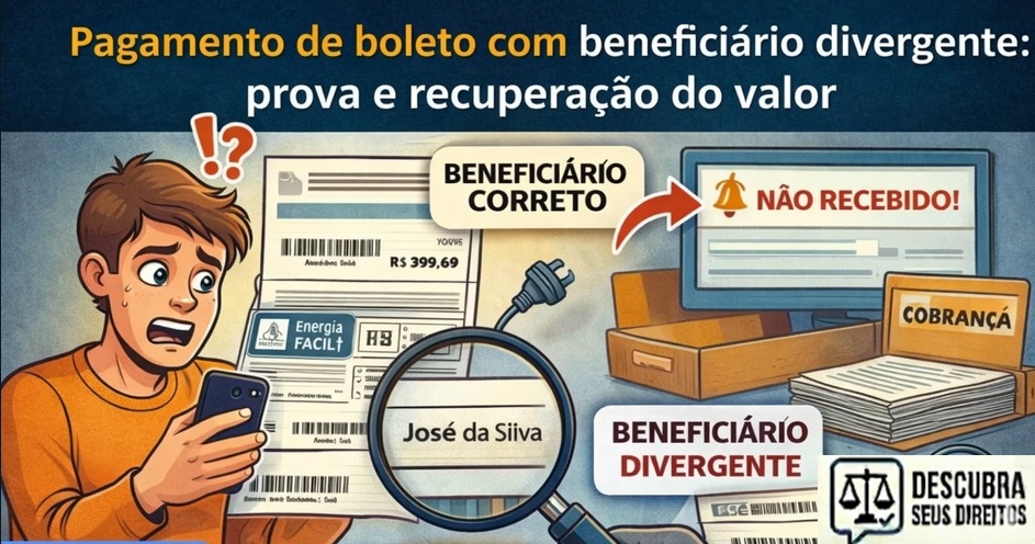 Pagamento de boleto com beneficiário divergente: prova e recuperação do valor