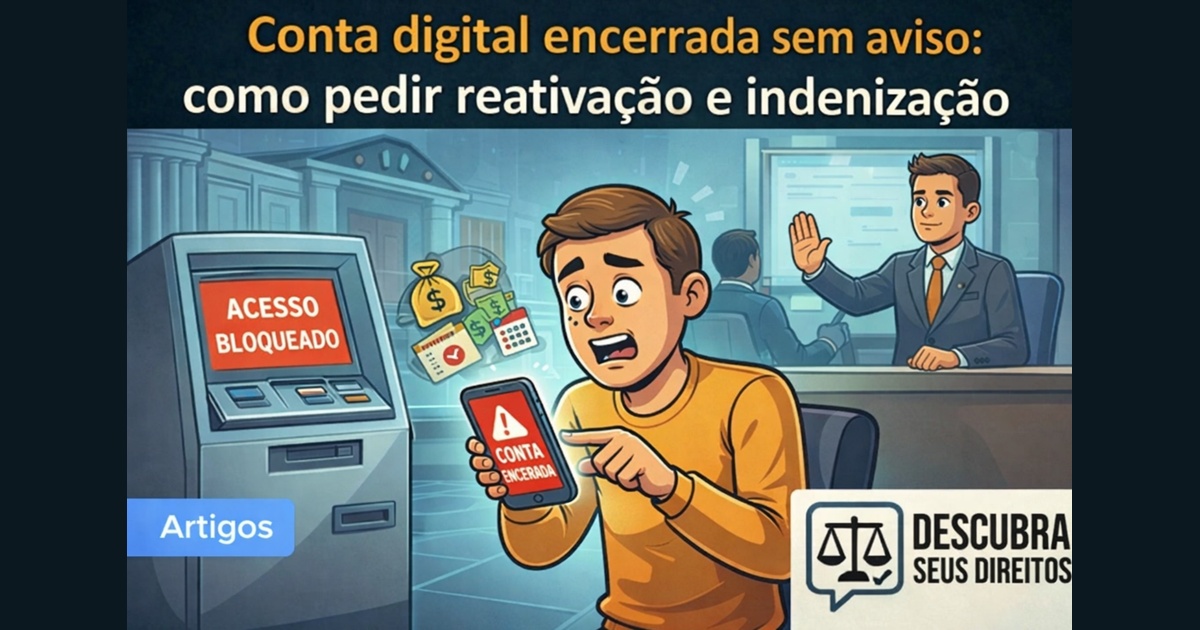 Conta digital encerrada sem aviso: como pedir reativação e indenização