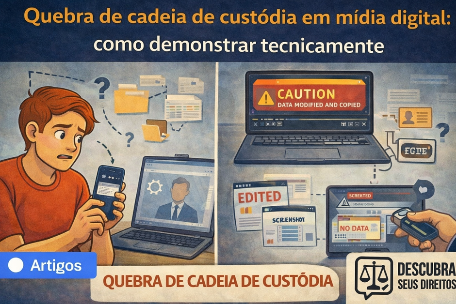 Quebra de cadeia de custódia em mídia digital: como demonstrar tecnicamente