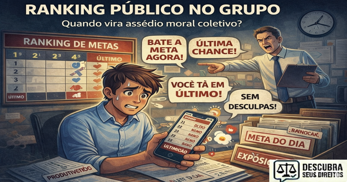Pagamento de metas por ranking público no grupo: quando vira assédio moral coletivo