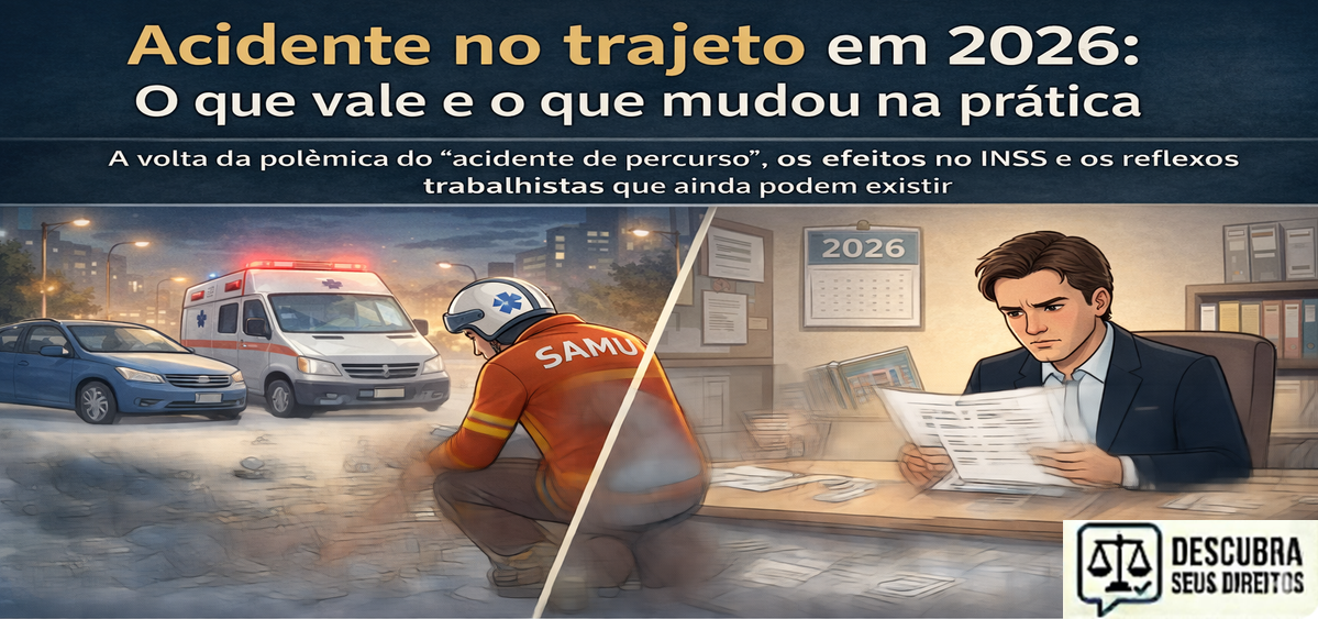 Acidente no trajeto em 2026: o que vale e o que mudou na prática