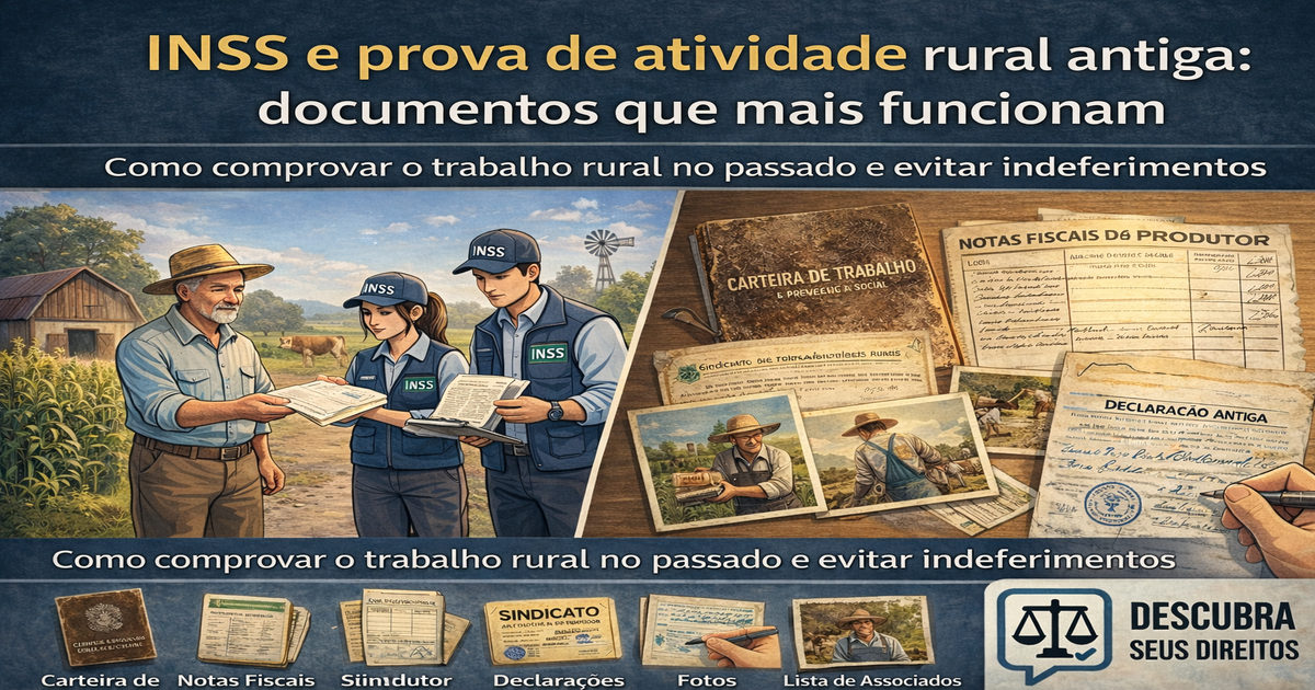 INSS e prova de atividade rural antiga: documentos que mais funcionam