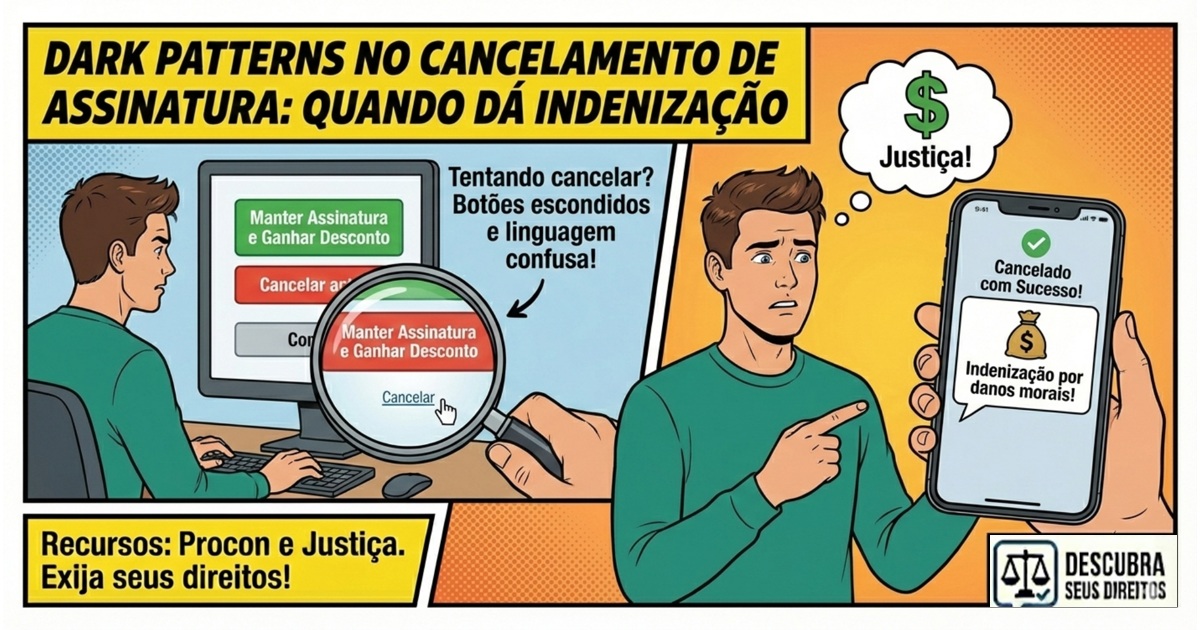 Dark patterns no cancelamento de assinatura: quando dá indenização
