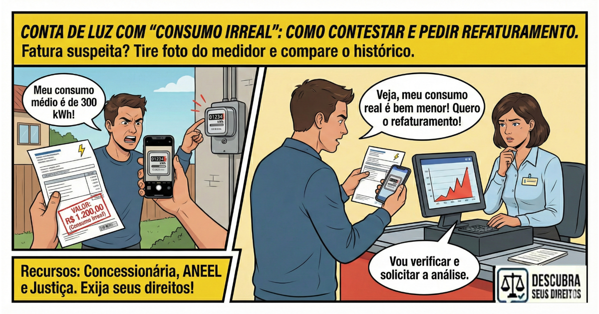 Conta de luz com “consumo irreal”: como contestar e pedir refaturamento
