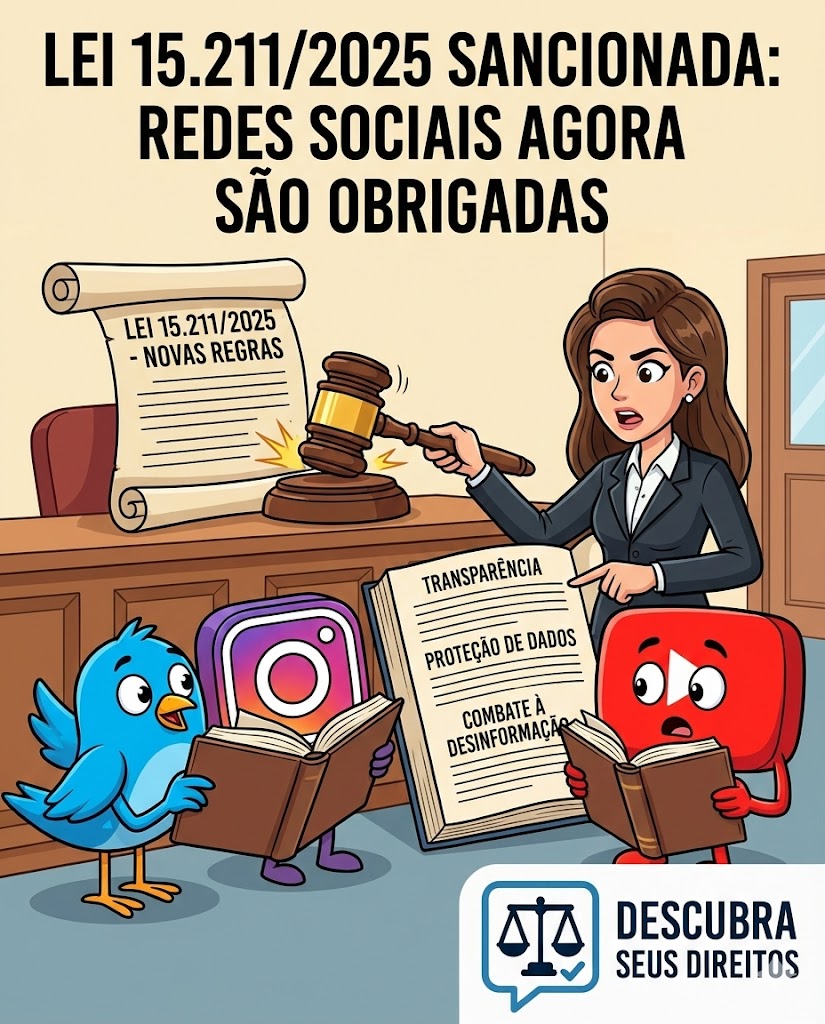 Lei 15.211/2025 sancionada: redes sociais agora são obrigadas a exigir verificação de idade?