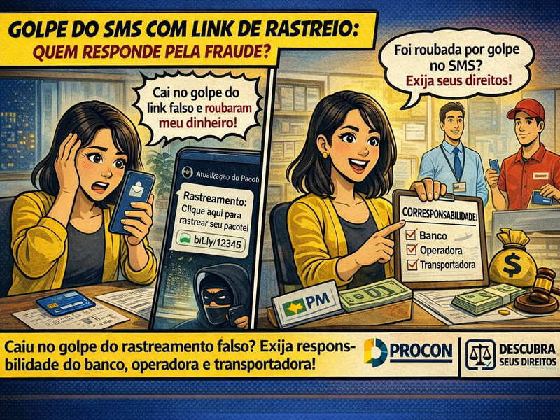 Golpe do SMS com link de rastreio: quem responde pela fraude?