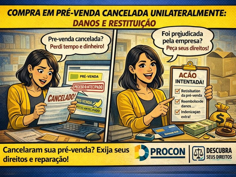 Compra em pré-venda cancelada unilateralmente: danos e restituição