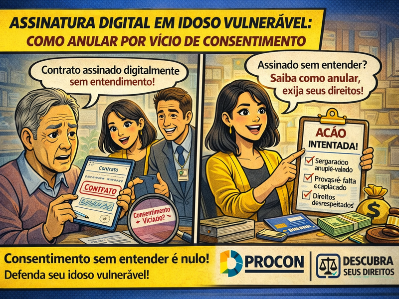 Assinatura digital em idoso vulnerável: como anular por vício de consentimento