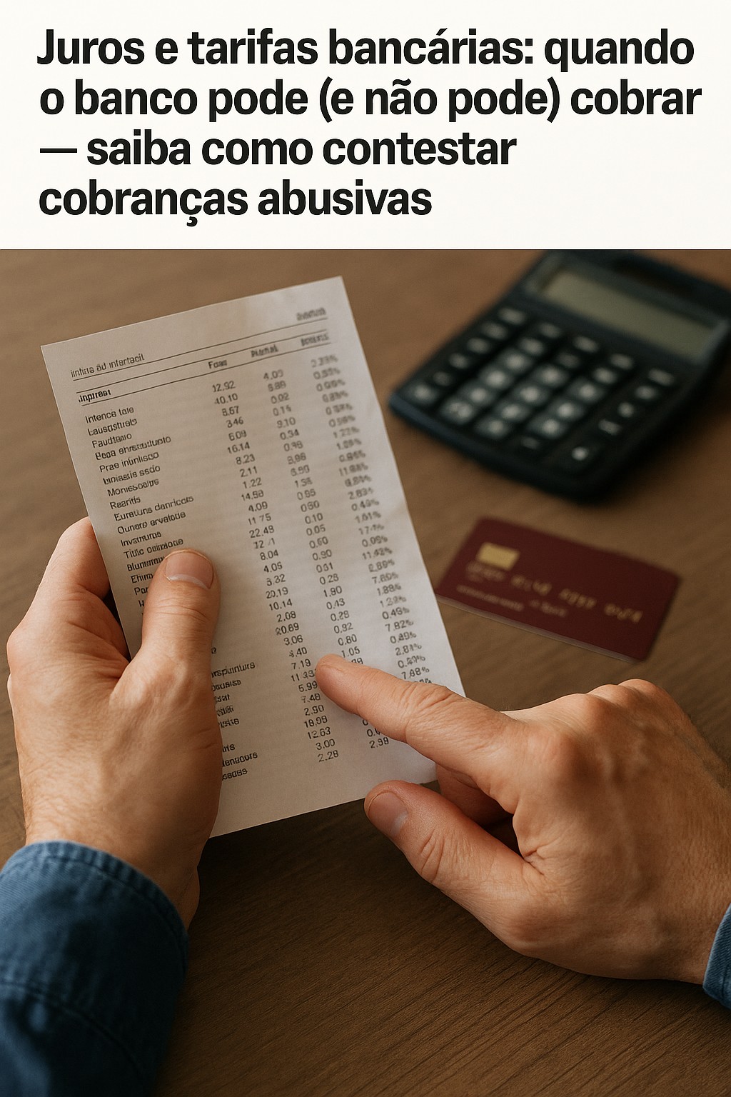 Juros e tarifas bancárias: quando o banco pode (e não pode) cobrar — saiba como contestar cobranças abusivas