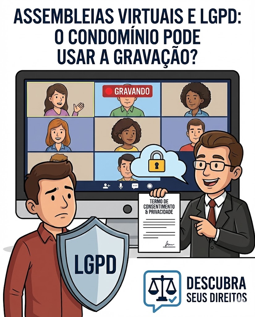 Assembleias Virtuais e LGPD: o condomínio pode gravar a reunião e usar isso para “punir” moradores?