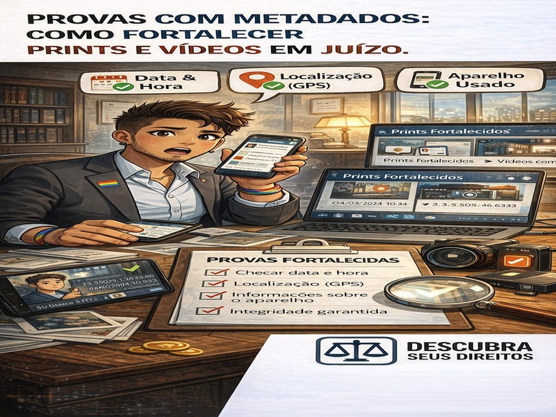 - Provas com metadados: como fortalecer prints e vídeos em juízo