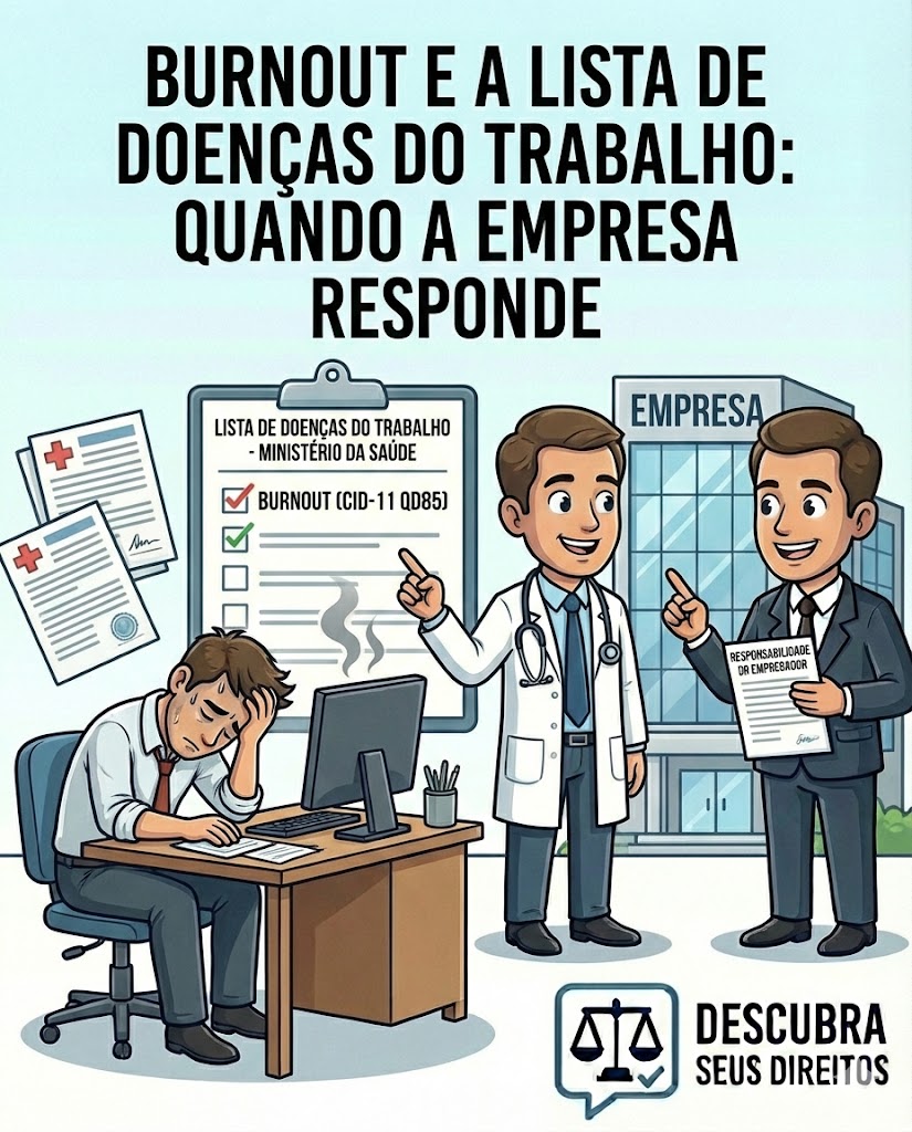 Burnout e a lista de doenças do trabalho: quando a empresa responde mesmo sem “culpa direta”