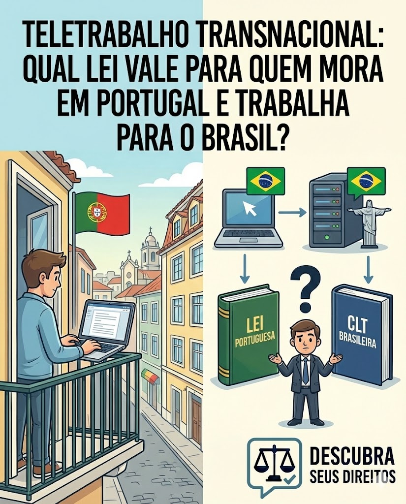 Teletrabalho transnacional: qual lei vale para quem mora em Portugal e trabalha para empresa do Brasil?